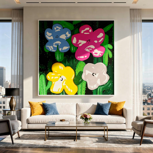 Flowers for Andy Styled in Modern Interior Setting | Floral Pop Art by Mofisto